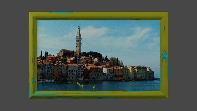 Rovign North Harbor-Framed Picture PBR Low-poly 3D model