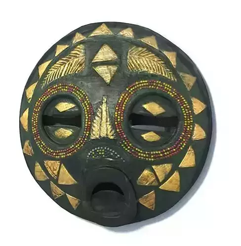 Traditional Round African Art Mask
