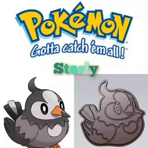 Amazing Pokemon Starly Cookie Cutter Stamp Cake Decorating 
