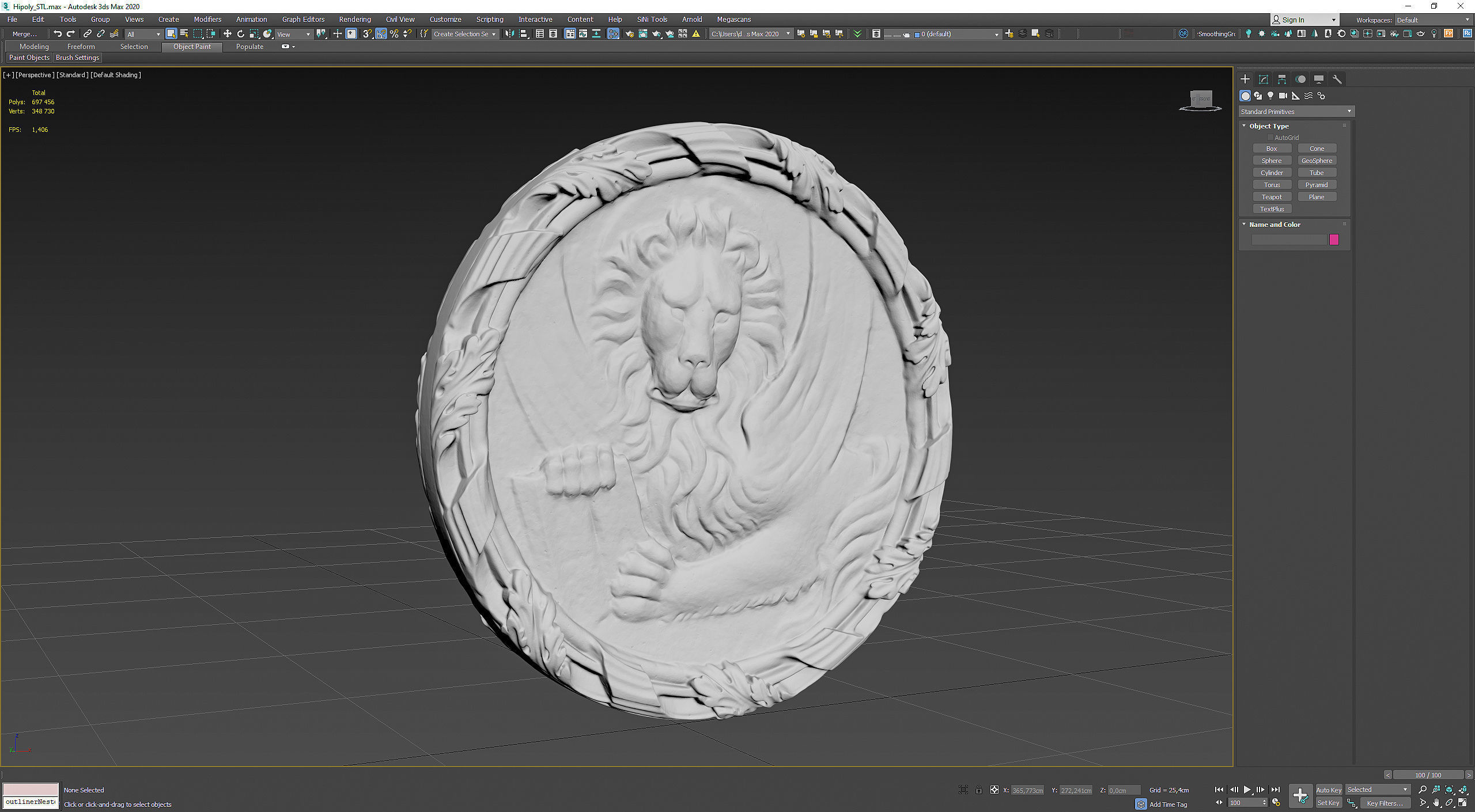 Griffin Coin Relief PBR and 3d Print Low-poly 3D model_30