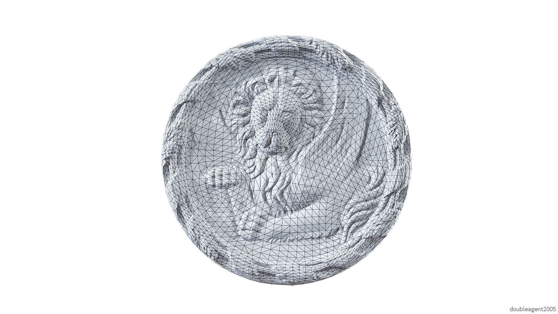 Griffin Coin Relief PBR and 3d Print Low-poly 3D model_13