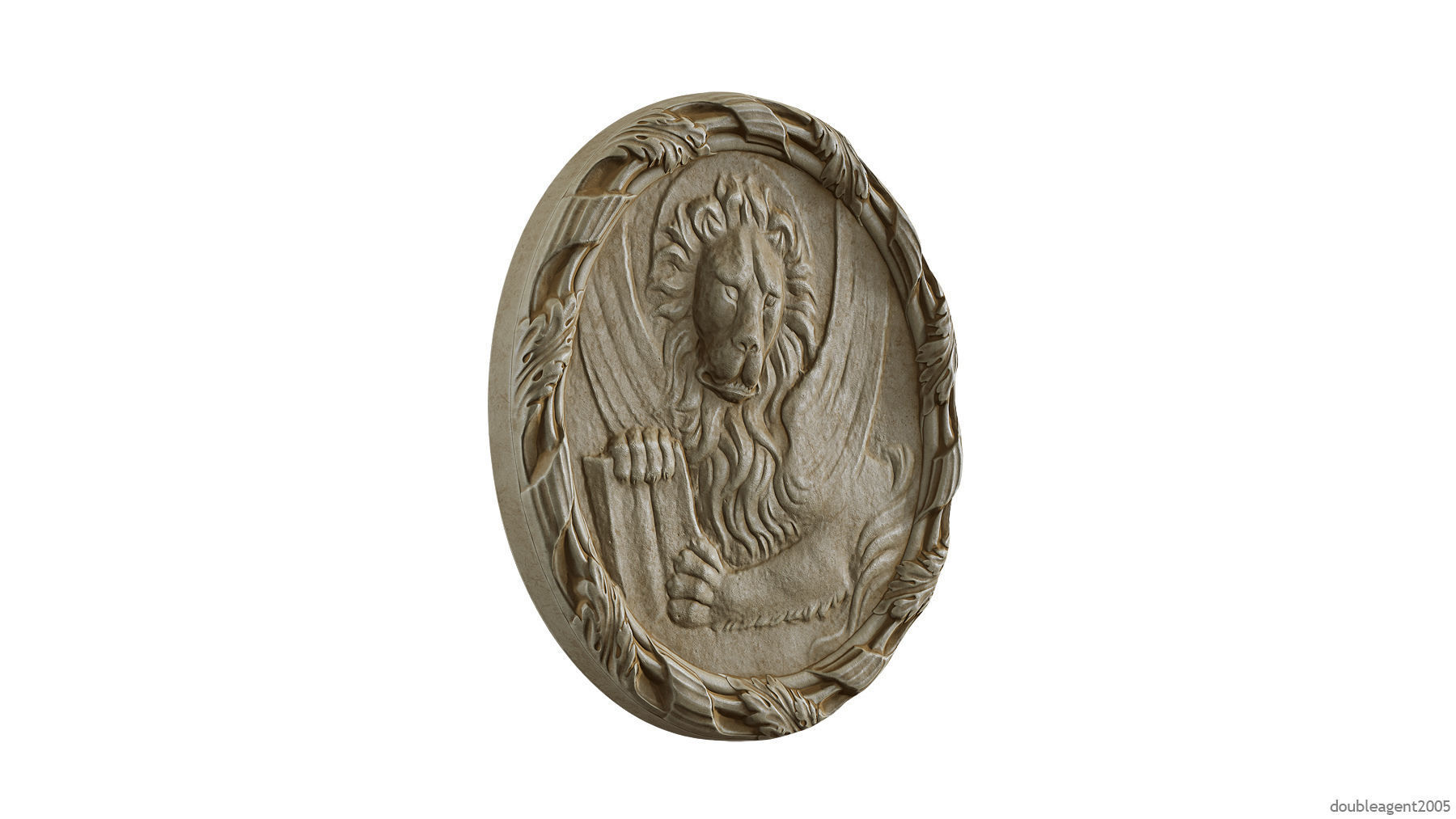 Griffin Coin Relief PBR and 3d Print Low-poly 3D model_12
