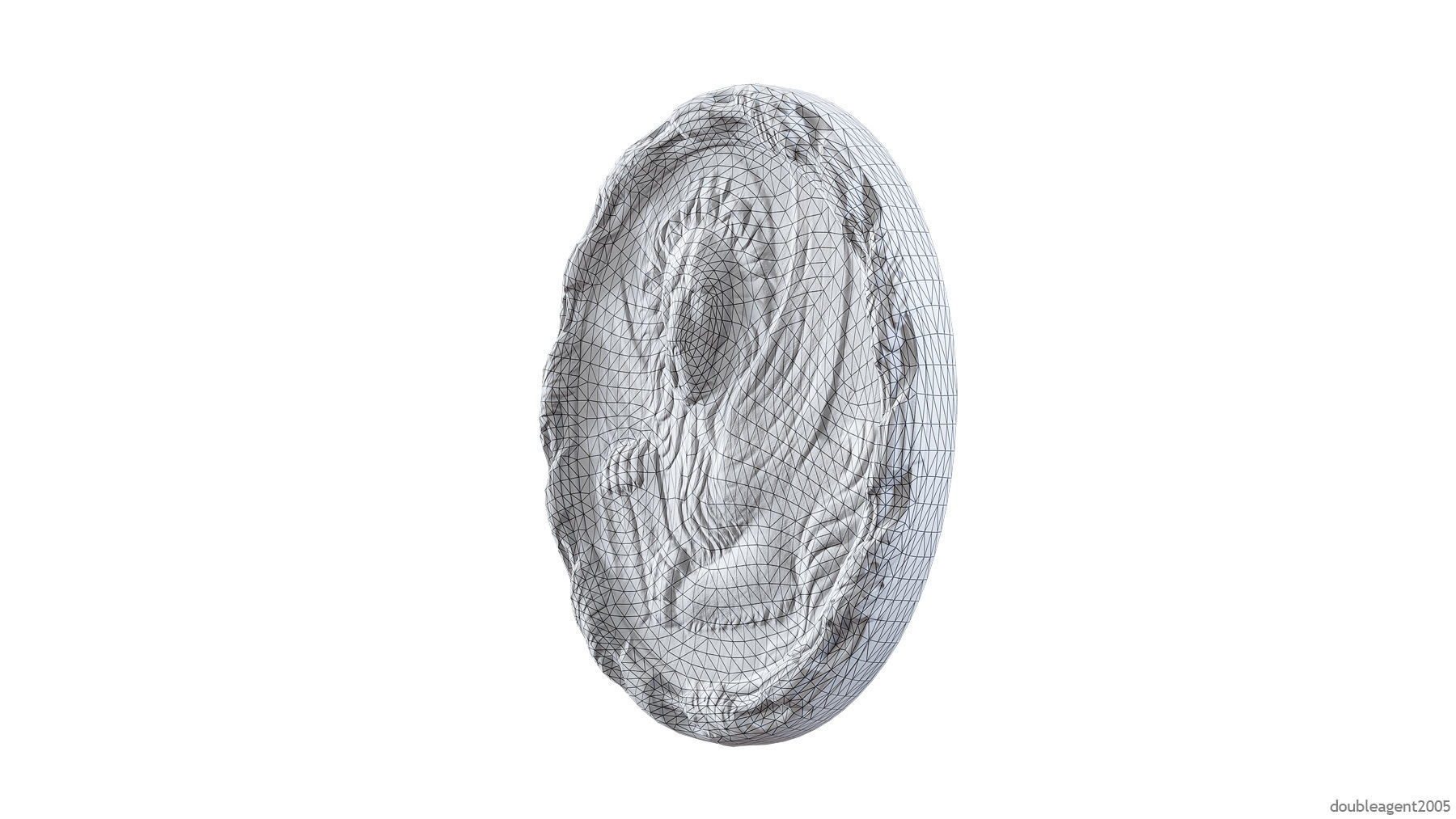 Griffin Coin Relief PBR and 3d Print Low-poly 3D model_14