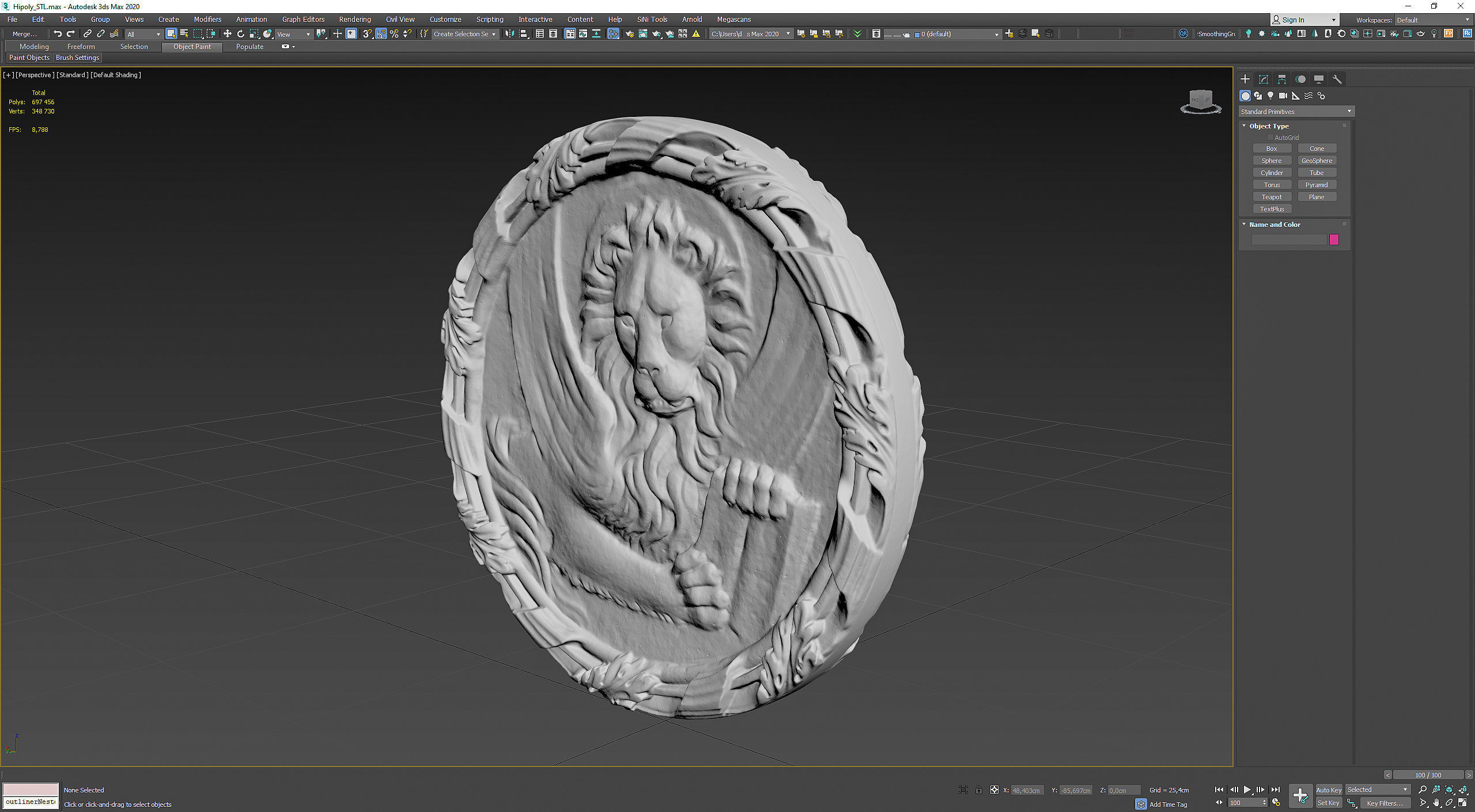 Griffin Coin Relief PBR and 3d Print Low-poly 3D model_31