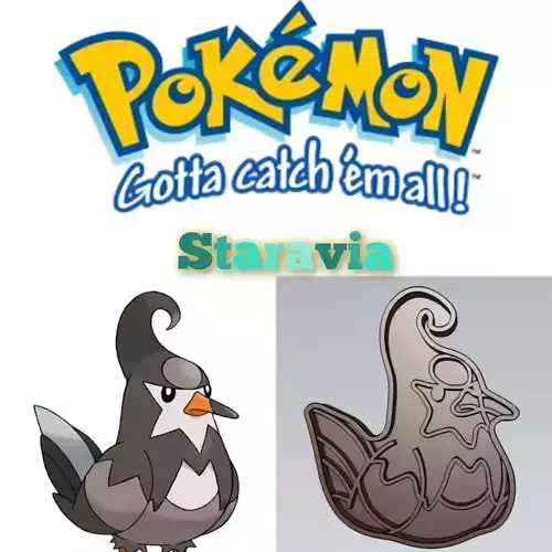 Amazing Pokemon Staravia Cookie Cutter Stamp Cake Decorating 