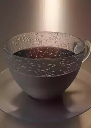 Glass Coffee Cup with steam and Condensation