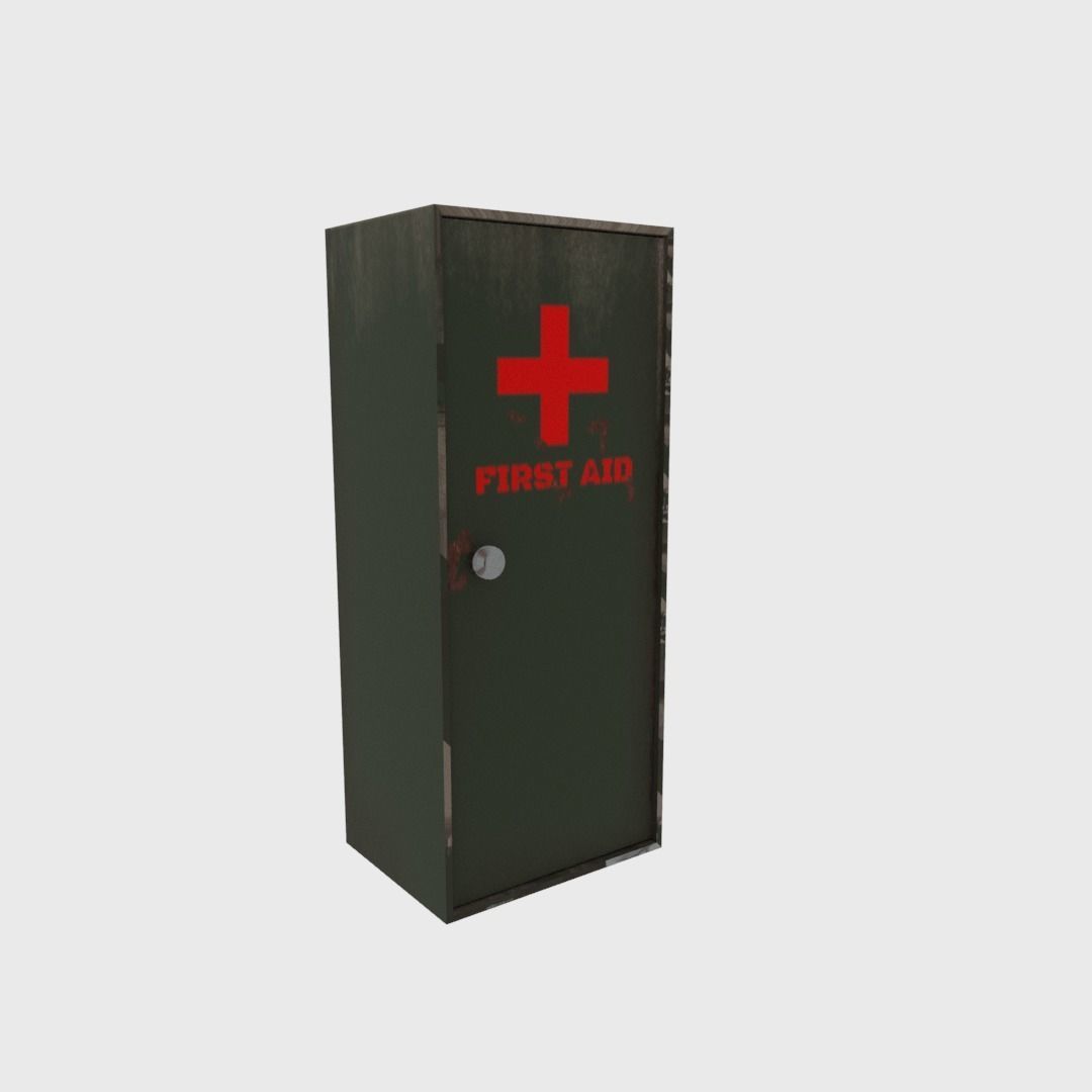 First aid cabinet  Low-poly 3D model_6