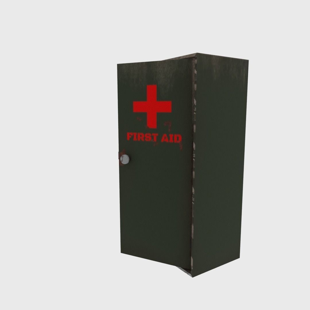 First aid cabinet  Low-poly 3D model_10
