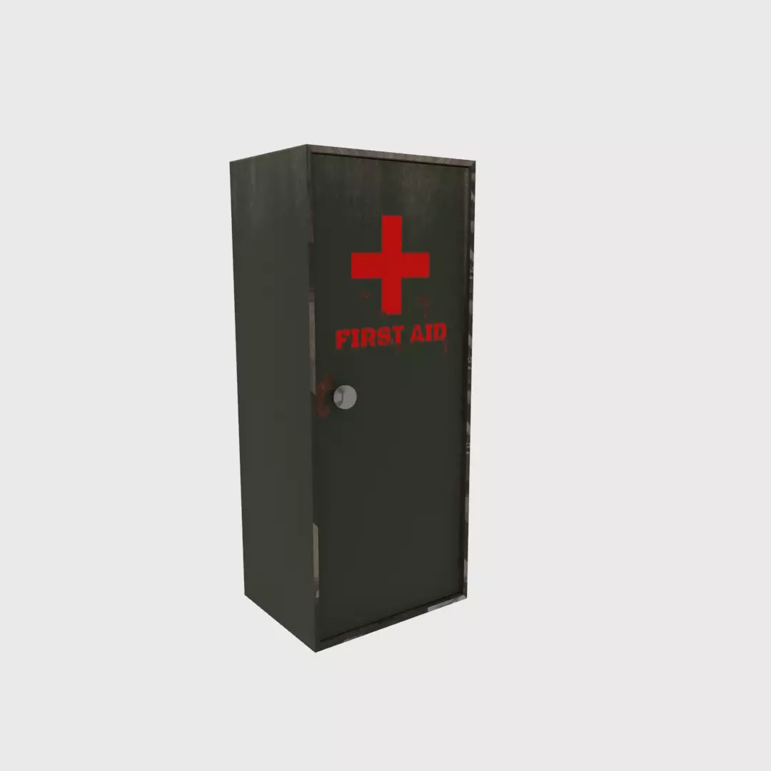 First aid cabinet  Low-poly 3D model_0