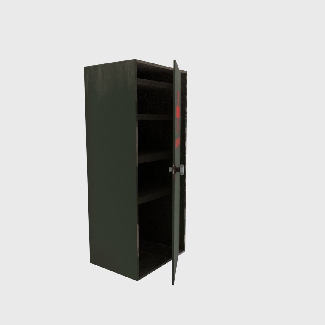 First aid cabinet  Low-poly 3D model_4