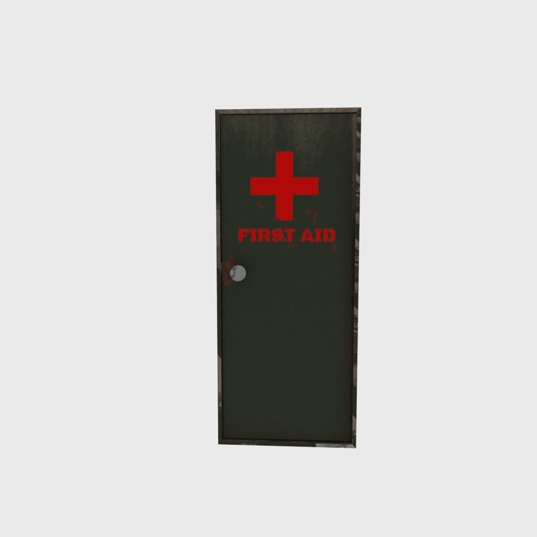 First aid cabinet  Low-poly 3D model_2