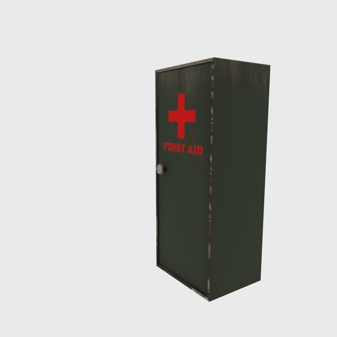 First aid cabinet  Low-poly 3D model_8