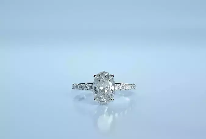 Oval Stone Engagement Ring v2 