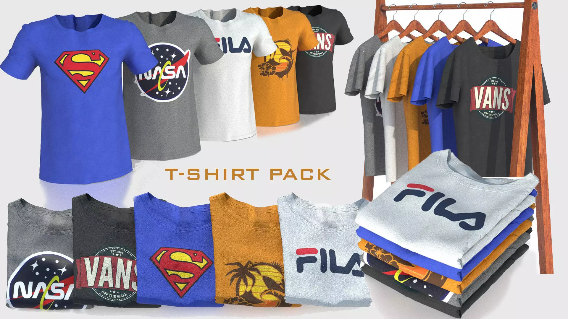 T-SHIRT PACK  3D Model Collection_0