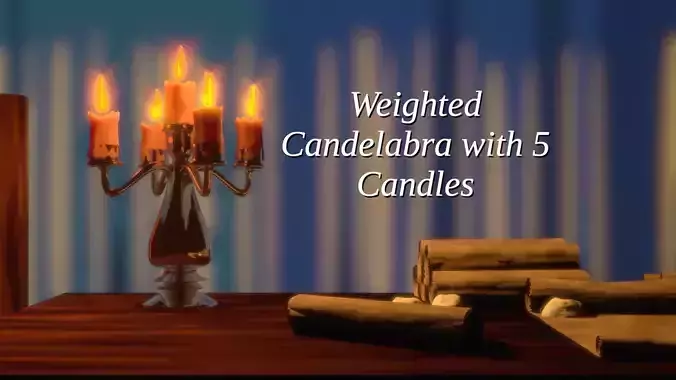 Weighted Candelabra with 5 candles 3D model