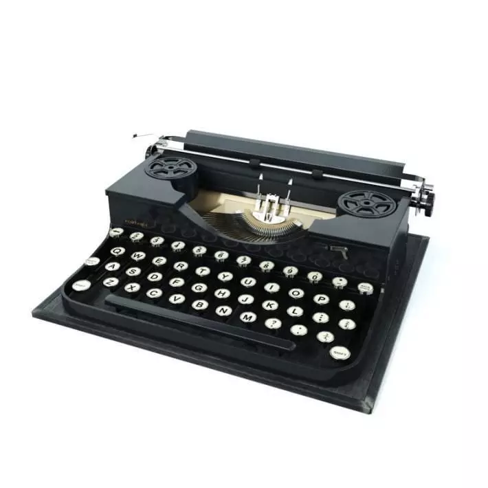 Retro Manual Typewriter 3D model_0