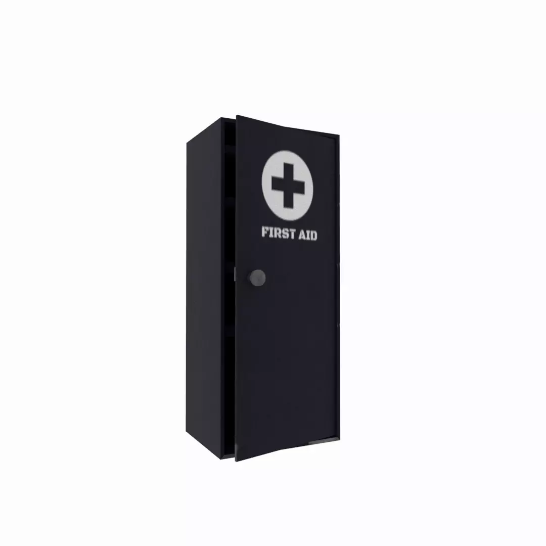 First aid cabinet  Low-poly 3D model_0