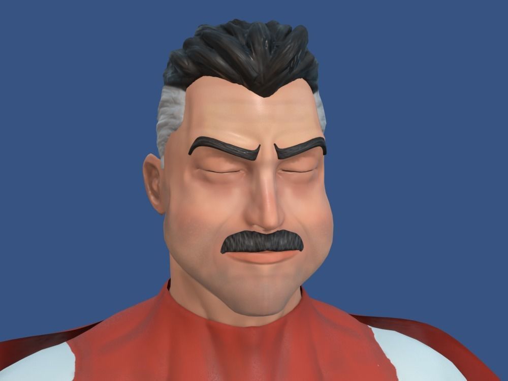 Omni-Man 3D Model rigged Blender Low-poly 3D model_7