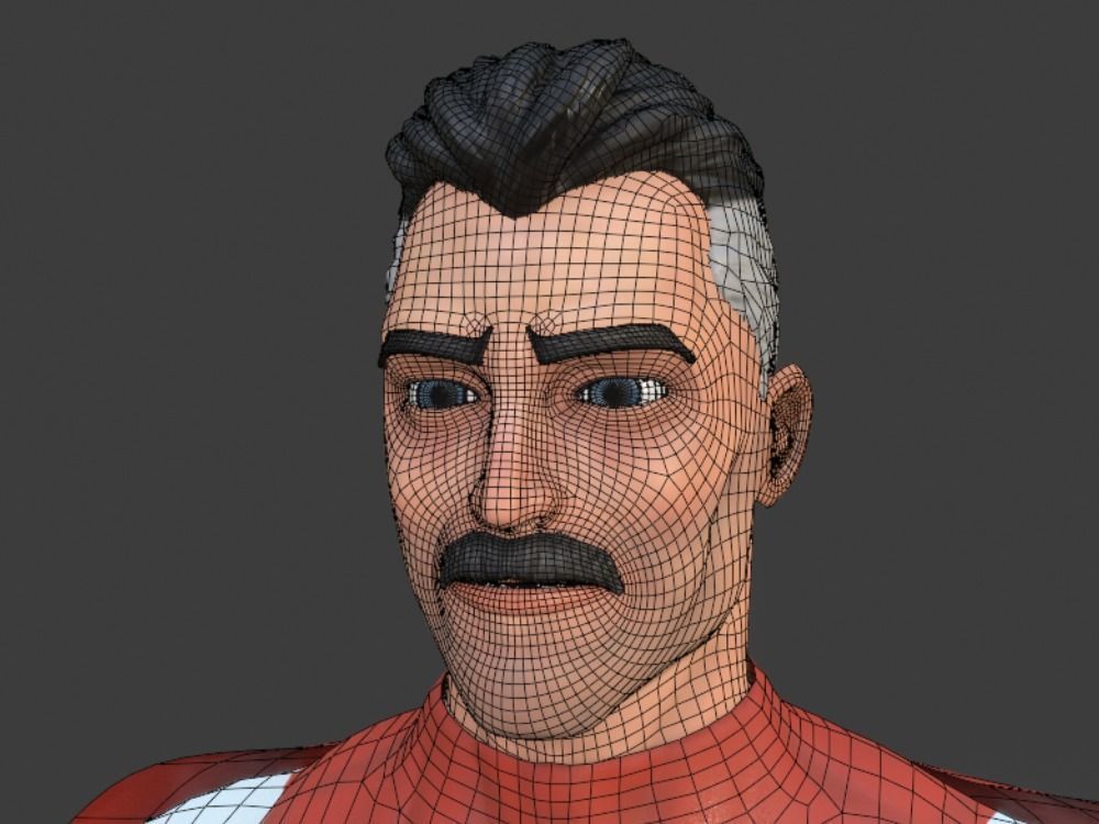 Omni-Man 3D Model rigged Blender Low-poly 3D model_27