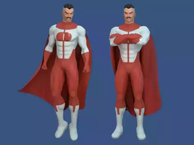 Omni-Man 3D Model rigged Blender Low-poly 3D model