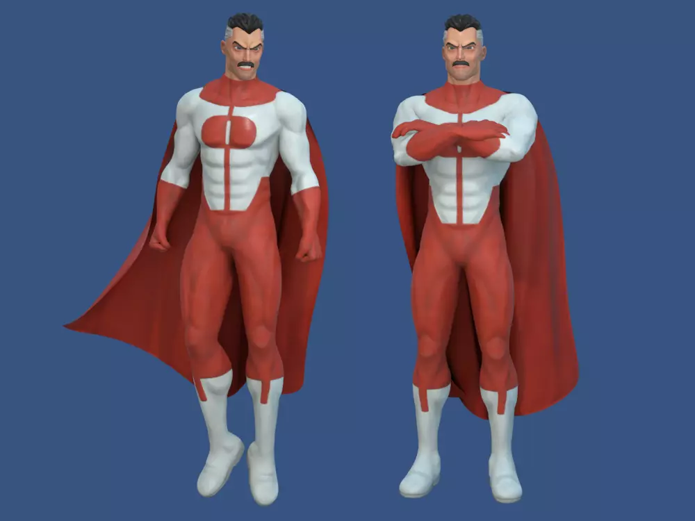 Omni-Man 3D Model rigged Blender Low-poly 3D model_0