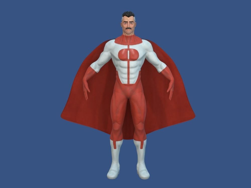 Omni-Man 3D Model rigged Blender Low-poly 3D model_5