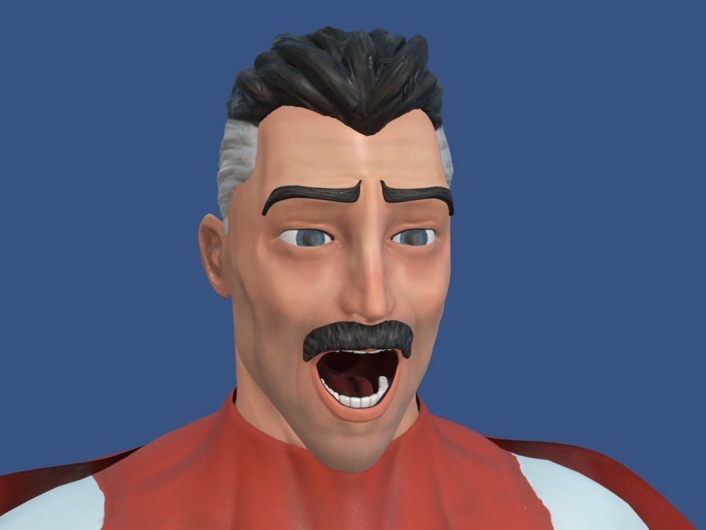 Omni-Man 3D Model rigged Blender Low-poly 3D model_6