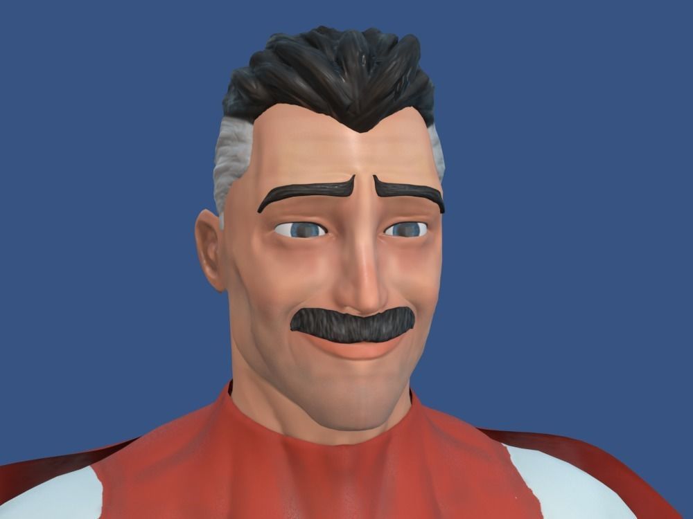 Omni-Man 3D Model rigged Blender Low-poly 3D model_9