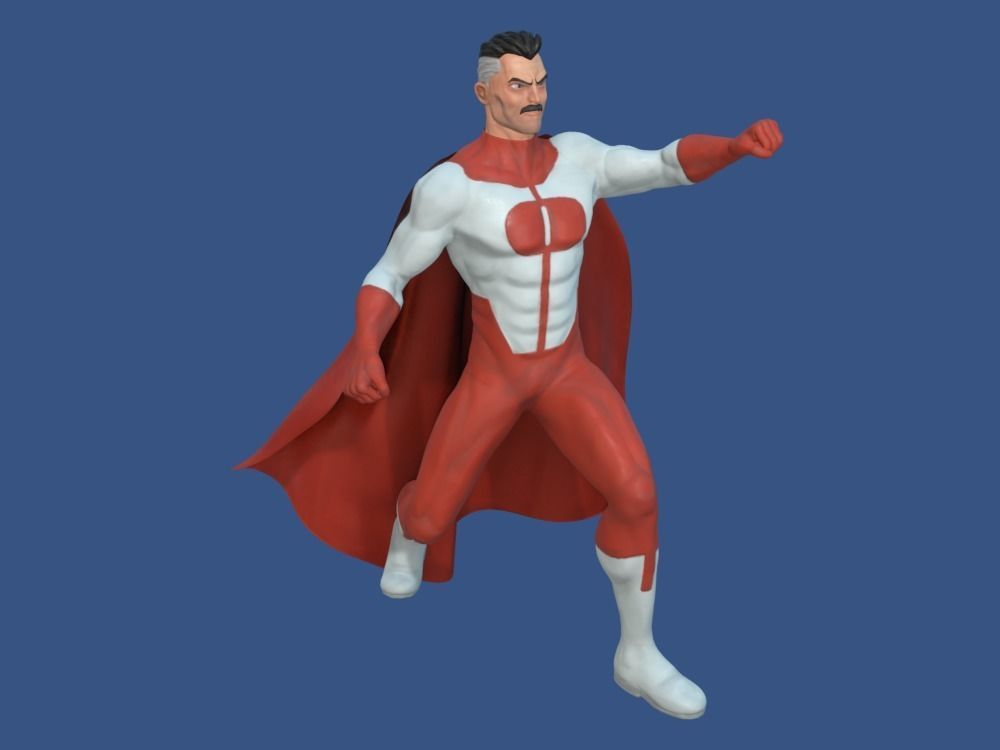 Omni-Man 3D Model rigged Blender Low-poly 3D model_13