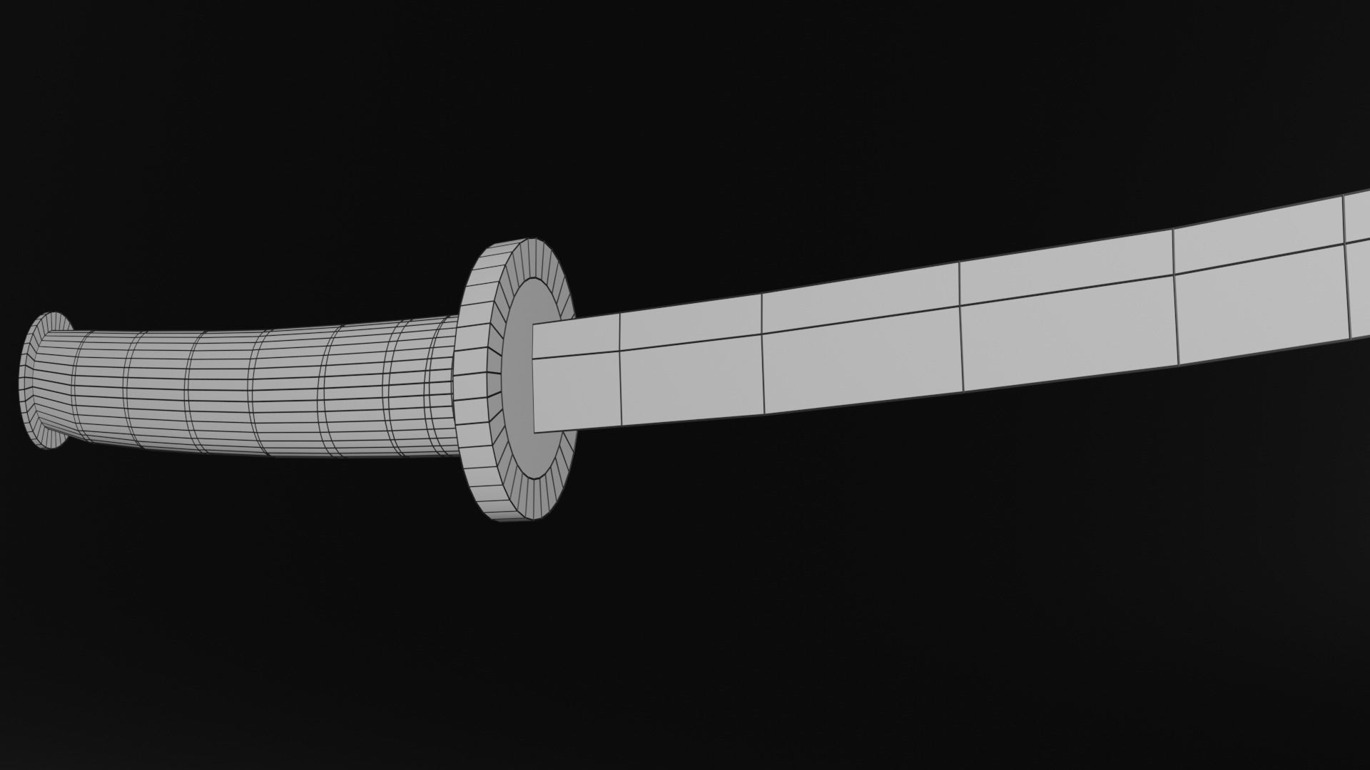 Low-Poly Katana Sword Low-poly 3D model_6