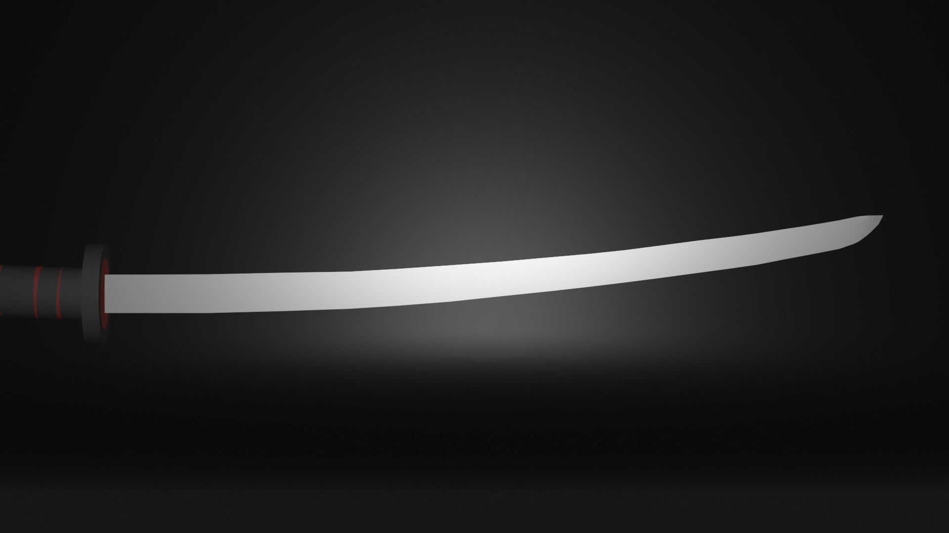 Low-Poly Katana Sword Low-poly 3D model_3