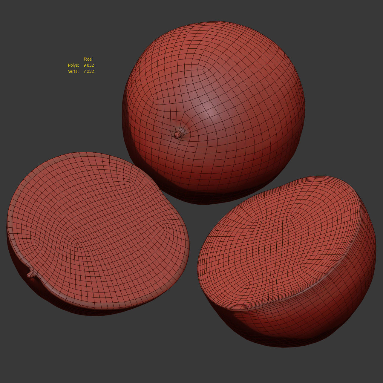 Watermelon - 3 models Low-poly 3D model_5