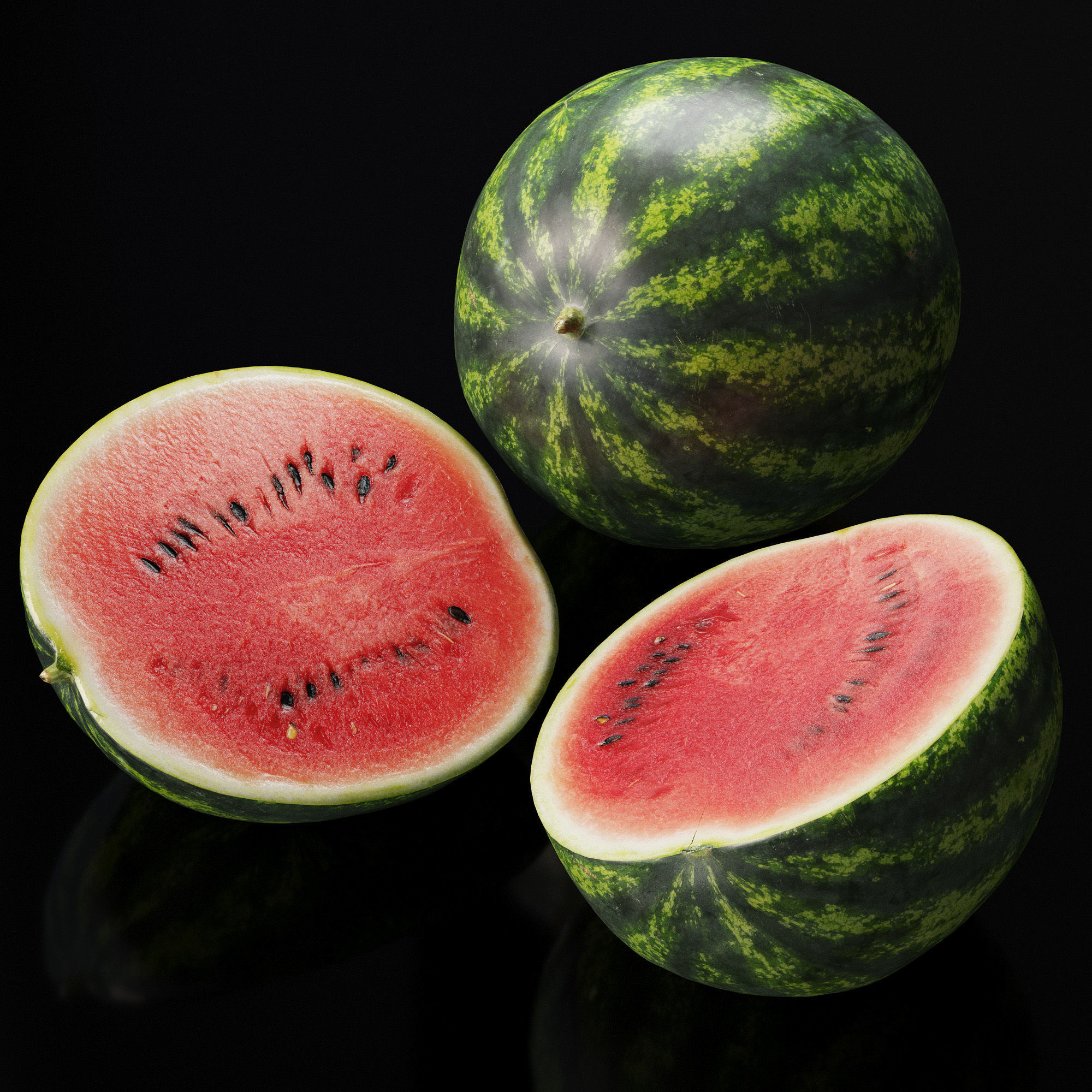 Watermelon - 3 models Low-poly 3D model_1