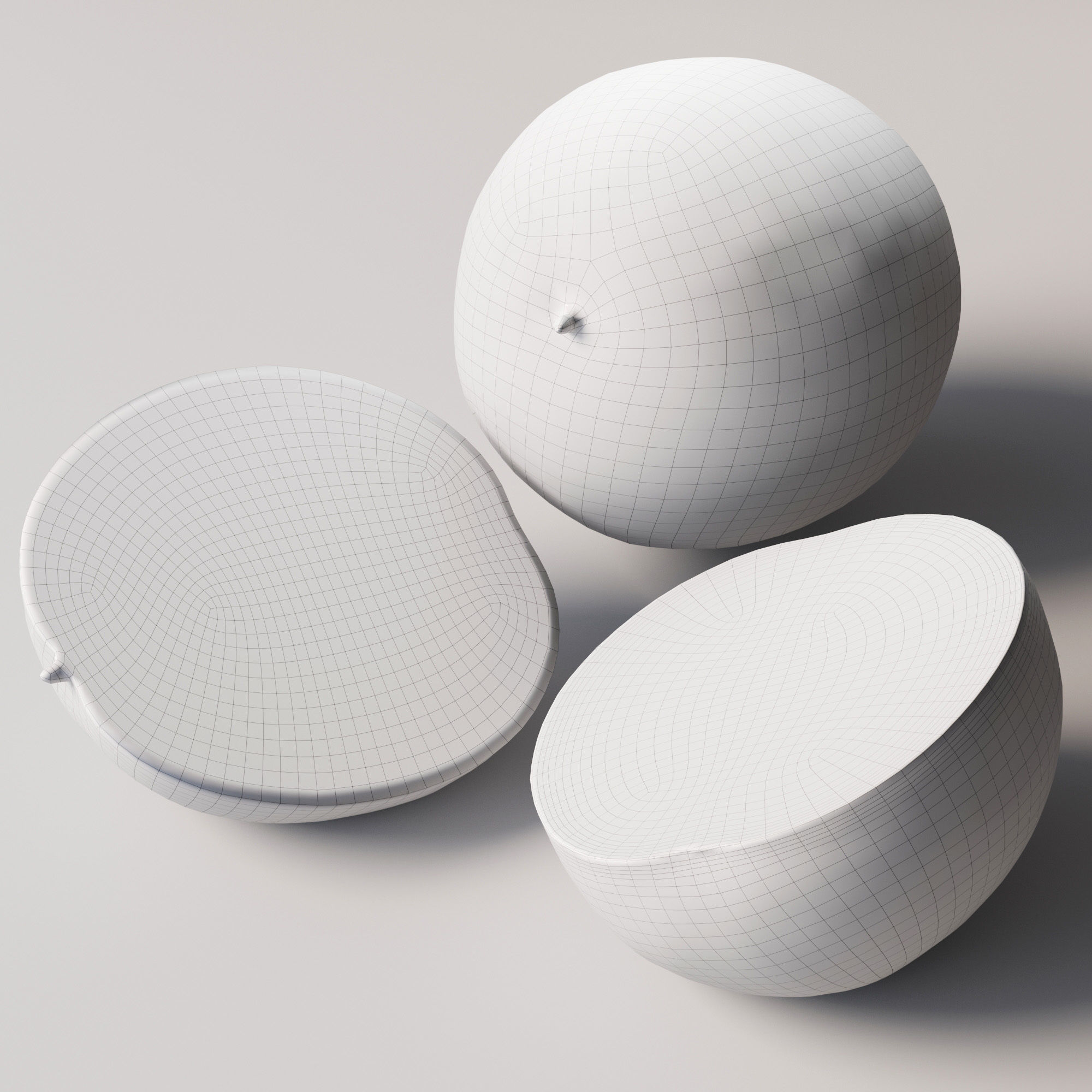 Watermelon - 3 models Low-poly 3D model_2