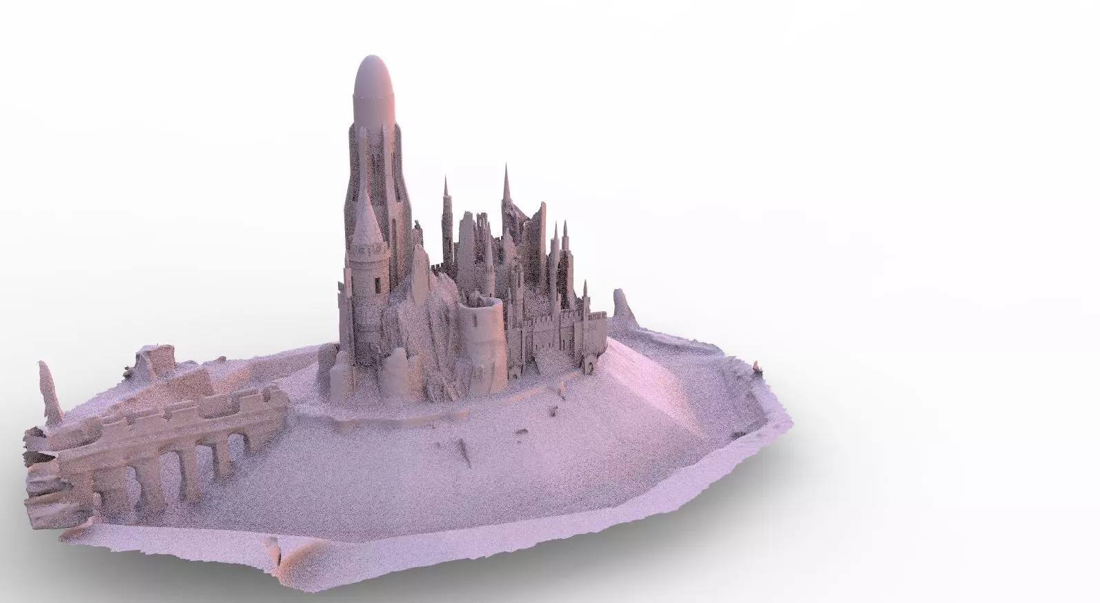Castle with Moat 3D model