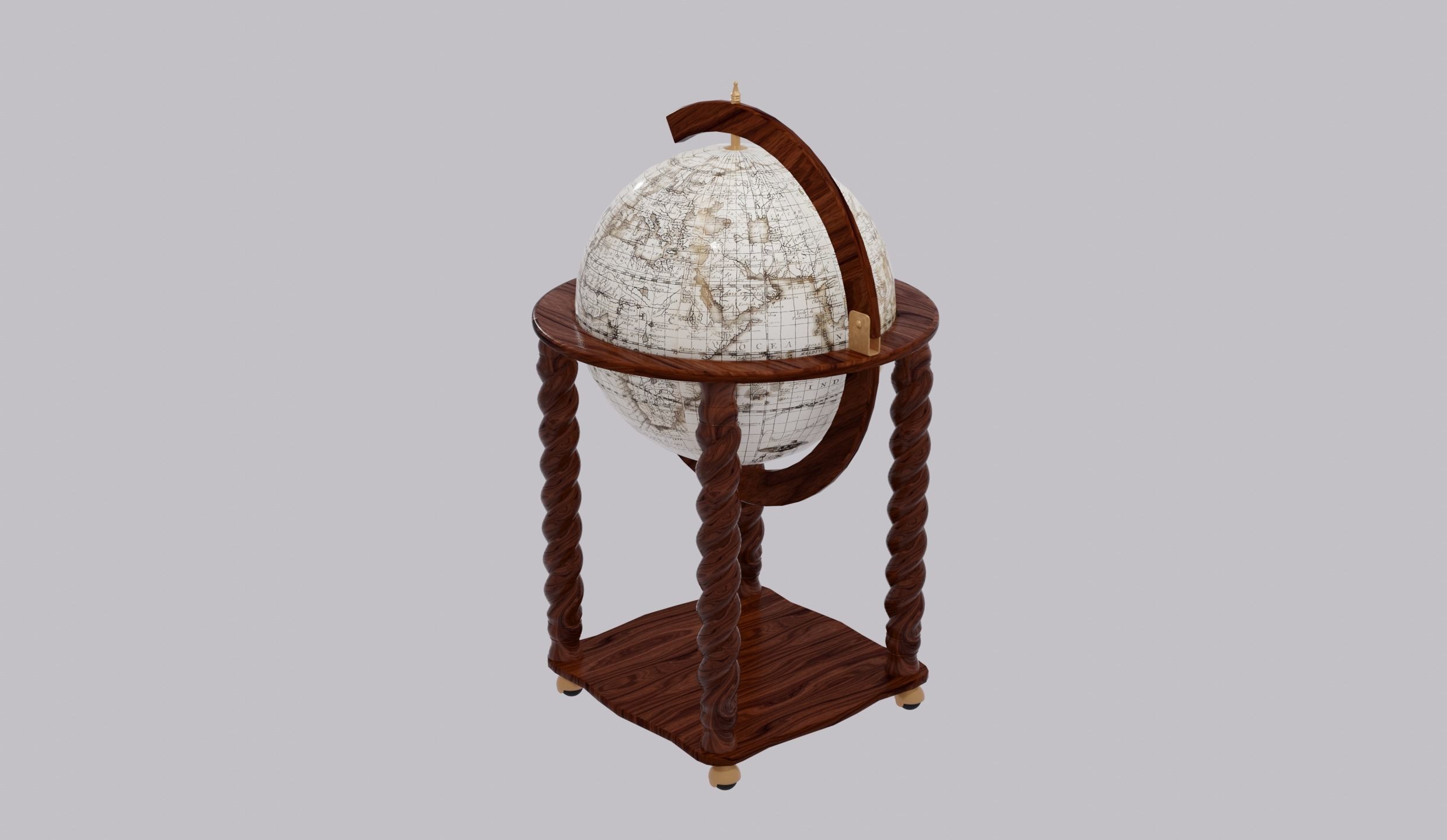 Globe for alcohol 3D model_1