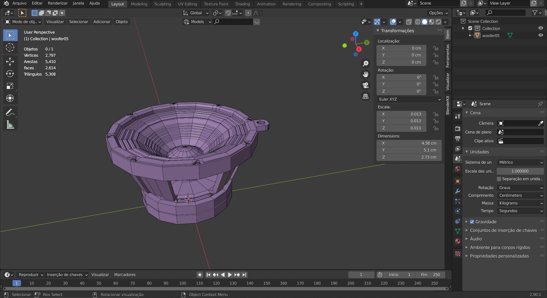 Speaker Woofer keys low poly - print 3d Free 3D print model_21