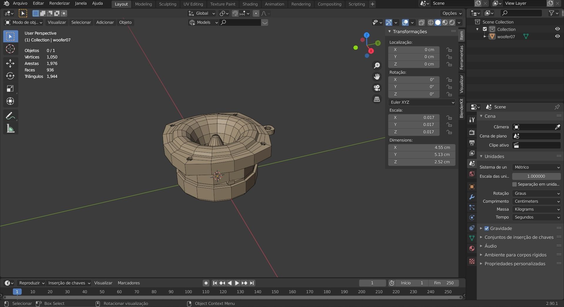 Speaker Woofer keys low poly - print 3d Free 3D print model_22