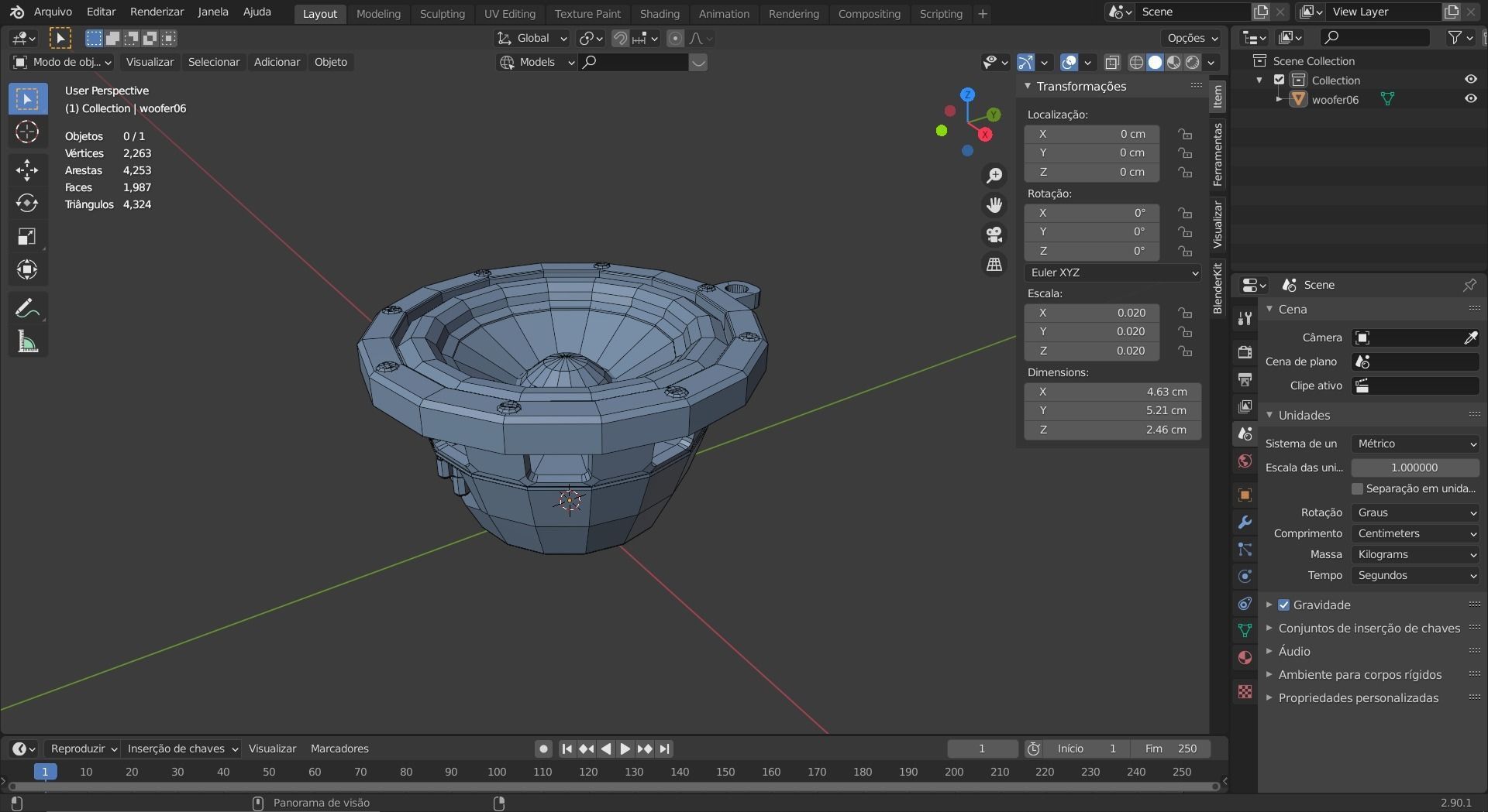 Speaker Woofer keys low poly - print 3d Free 3D print model_24