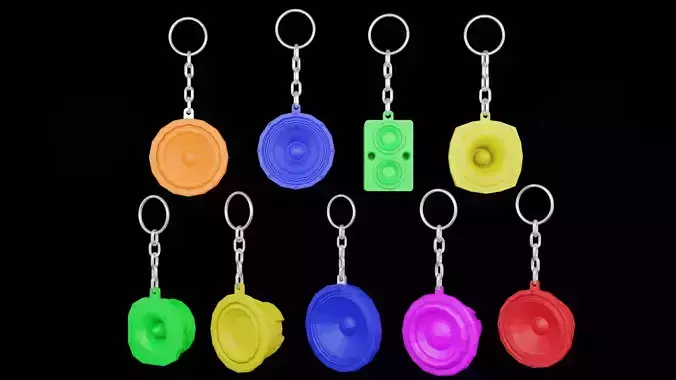 Speaker Woofer keys low poly - print 3d