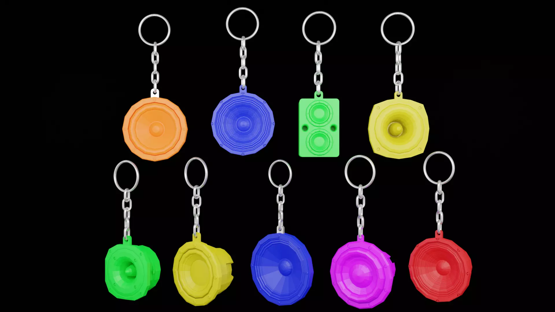 Speaker Woofer keys low poly - print 3d Free 3D print model_0