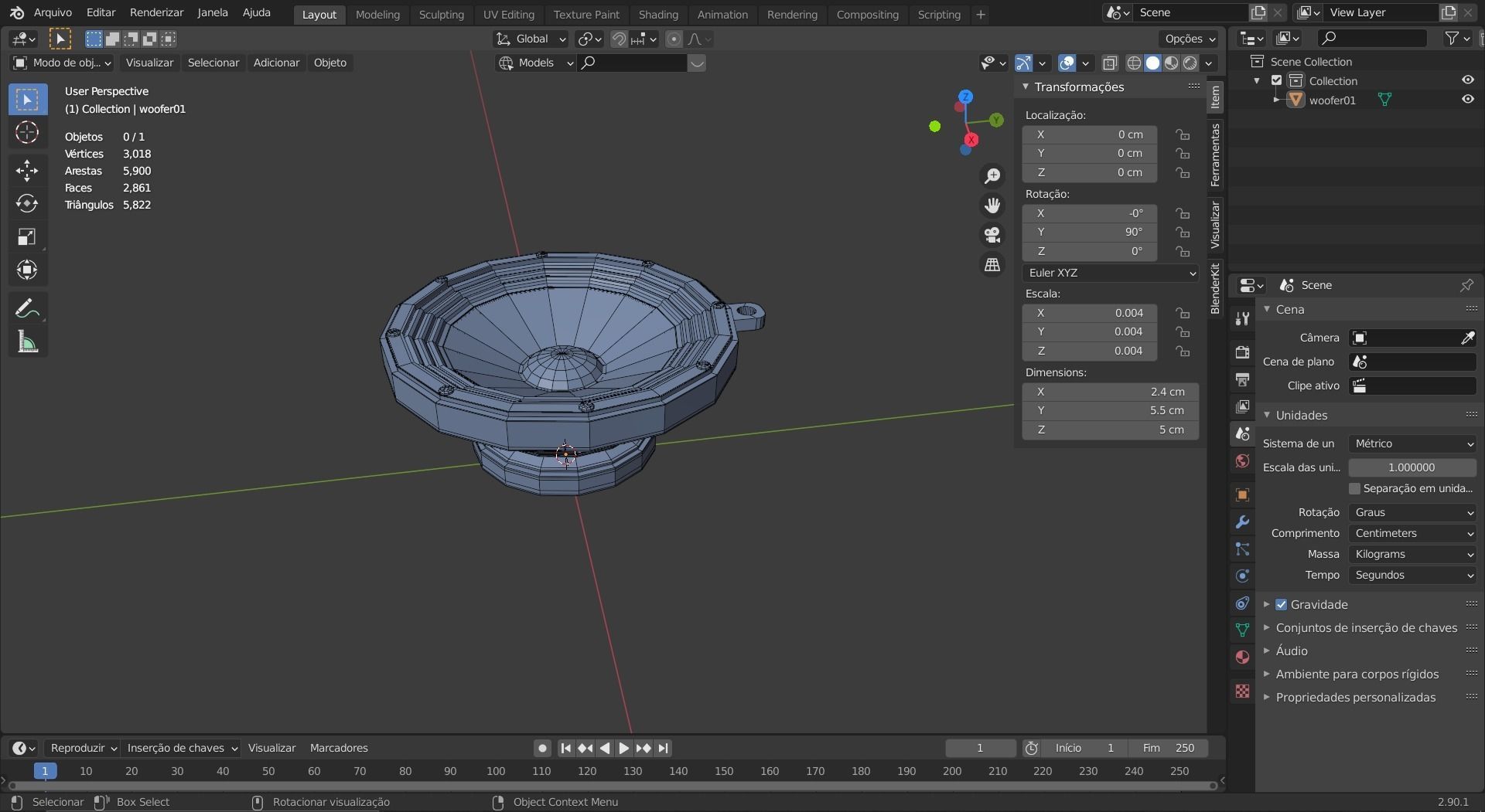 Speaker Woofer keys low poly - print 3d Free 3D print model_25