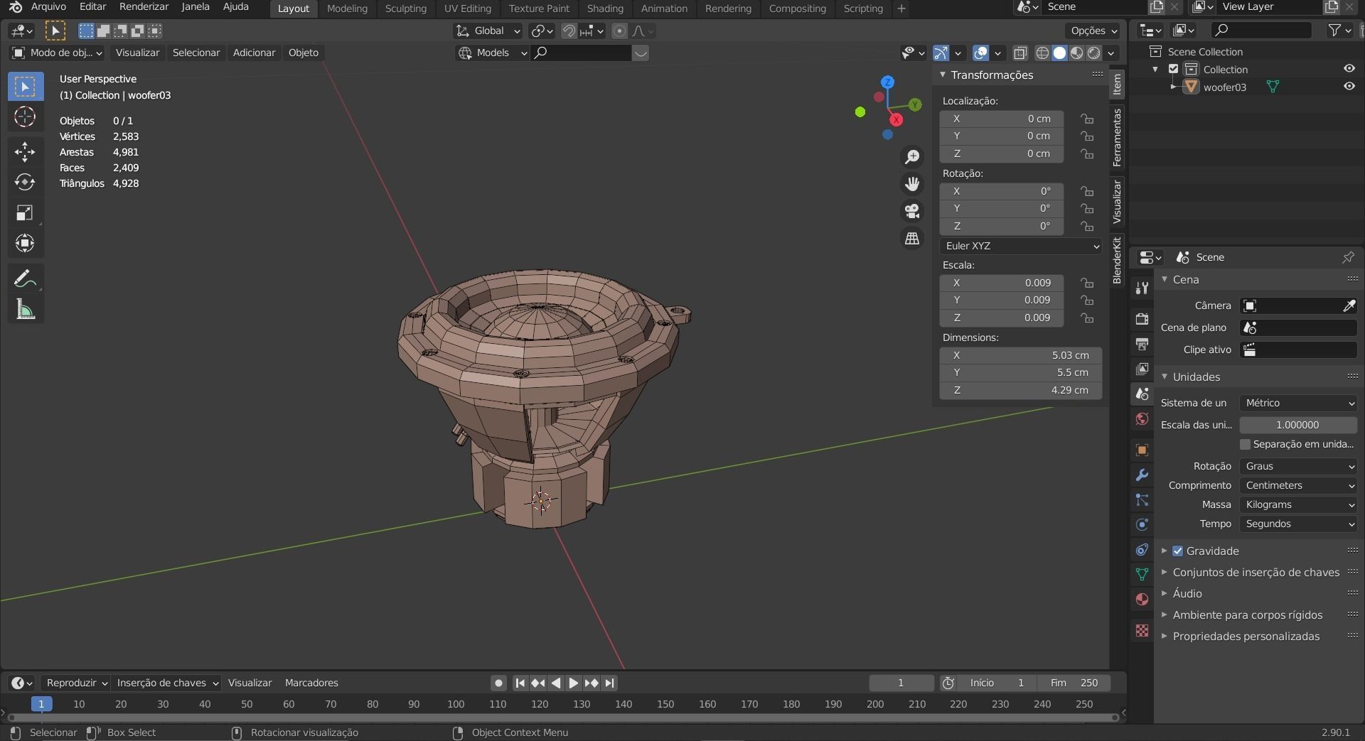 Speaker Woofer keys low poly - print 3d Free 3D print model_28