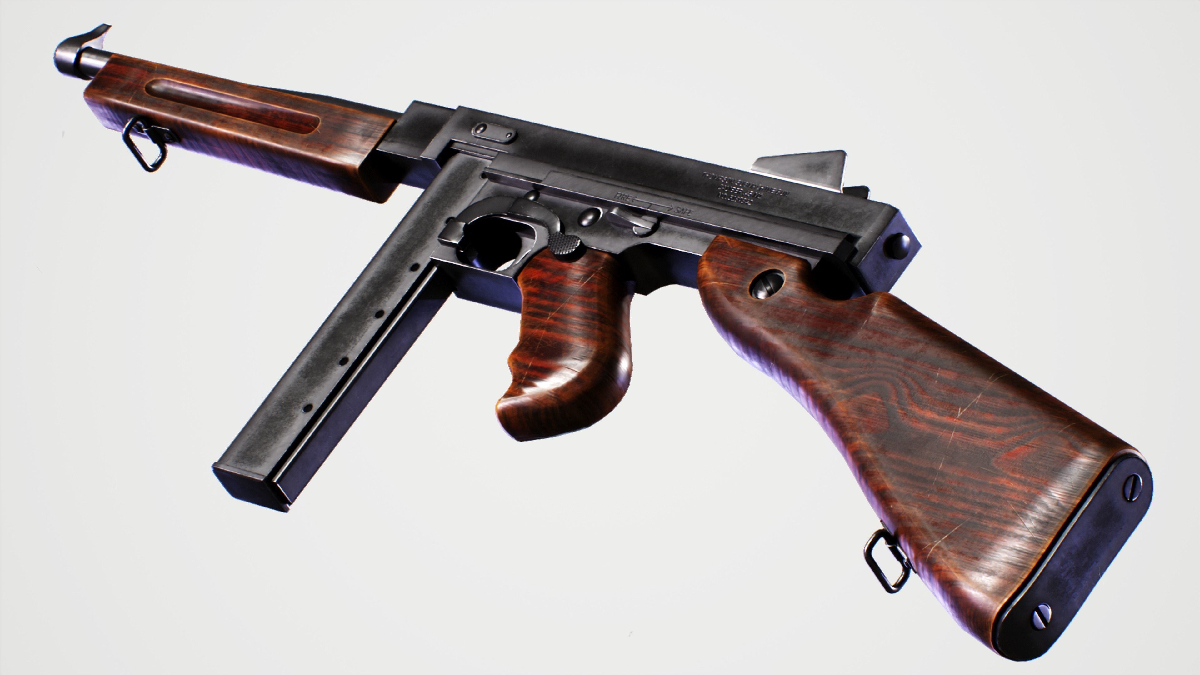 M1 THOMPSON - II WOLRD WAR - EUA ARMY Low-poly 3D model_2