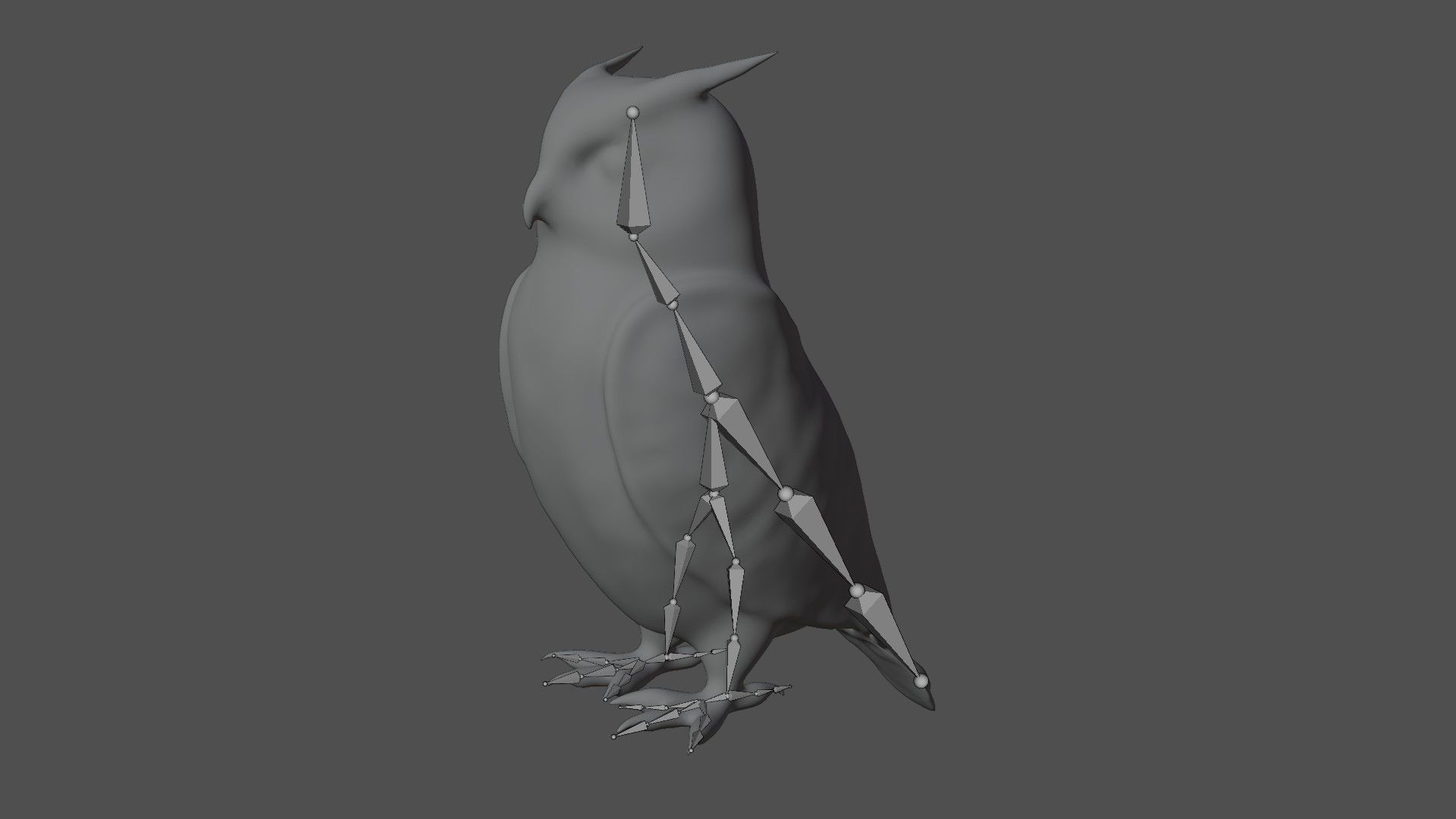 Horned owl Low-poly 3D model_9