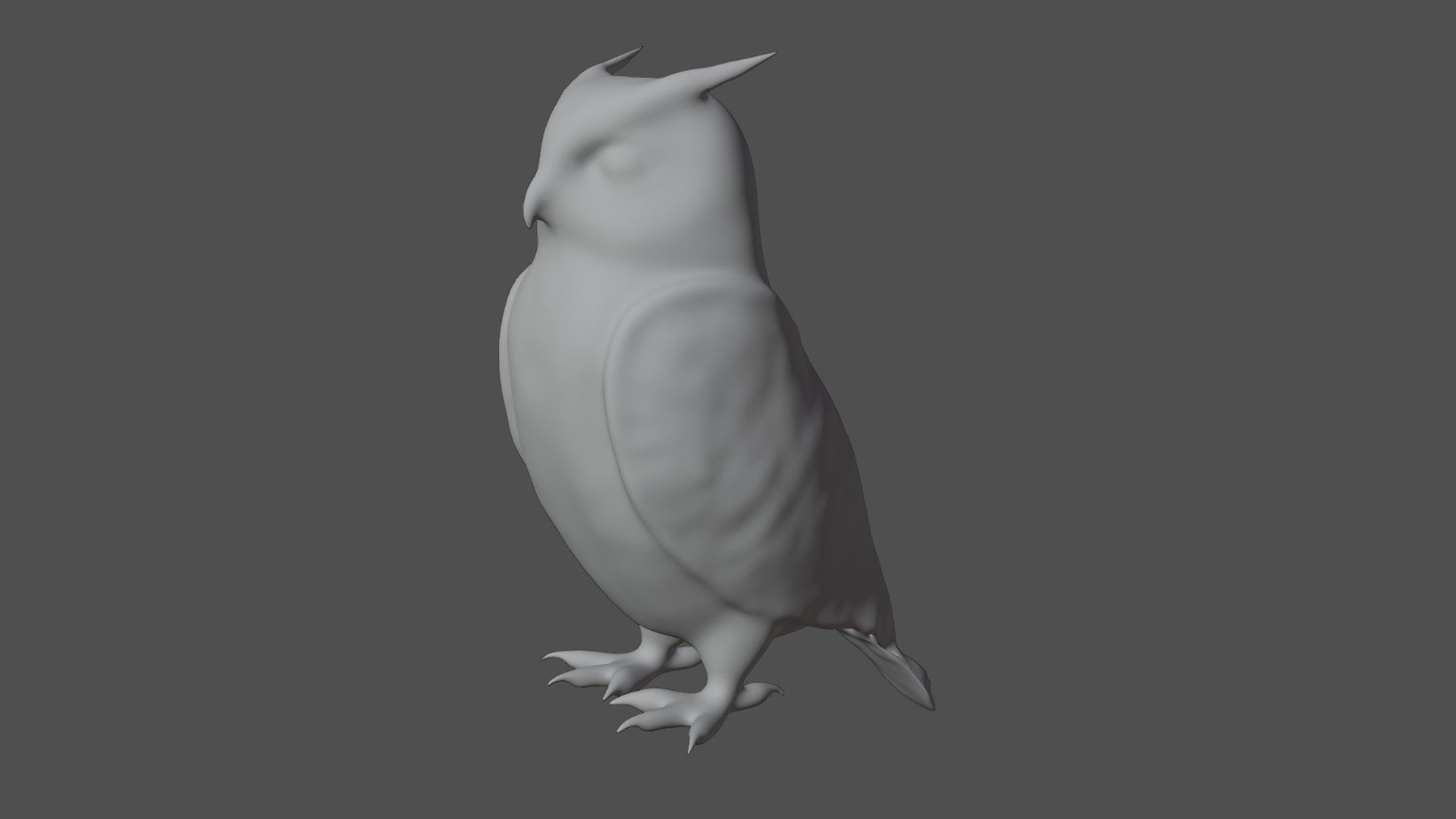 Horned owl Low-poly 3D model_8