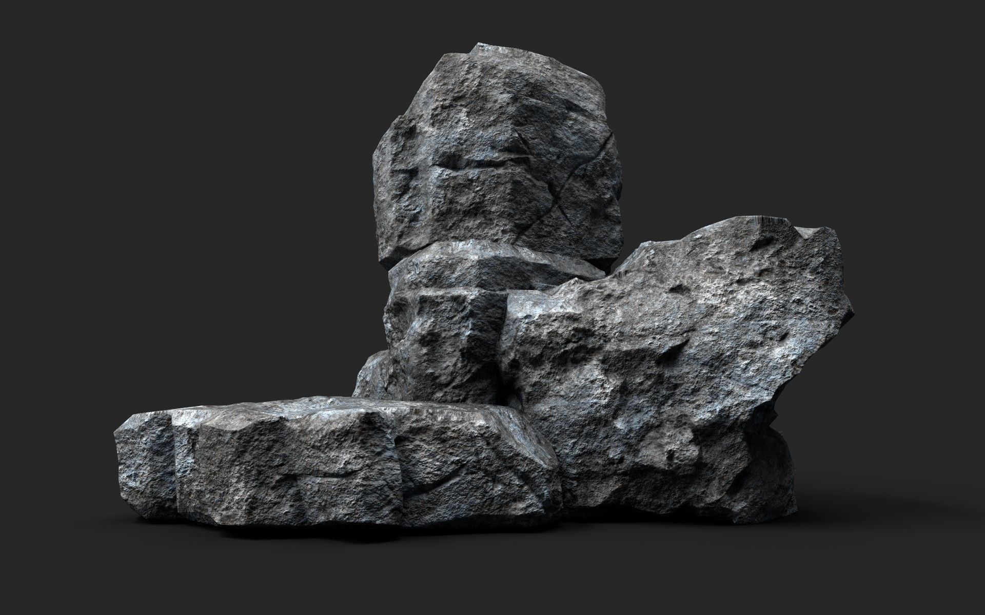 Rock 16-2 Low-poly 3D model_1