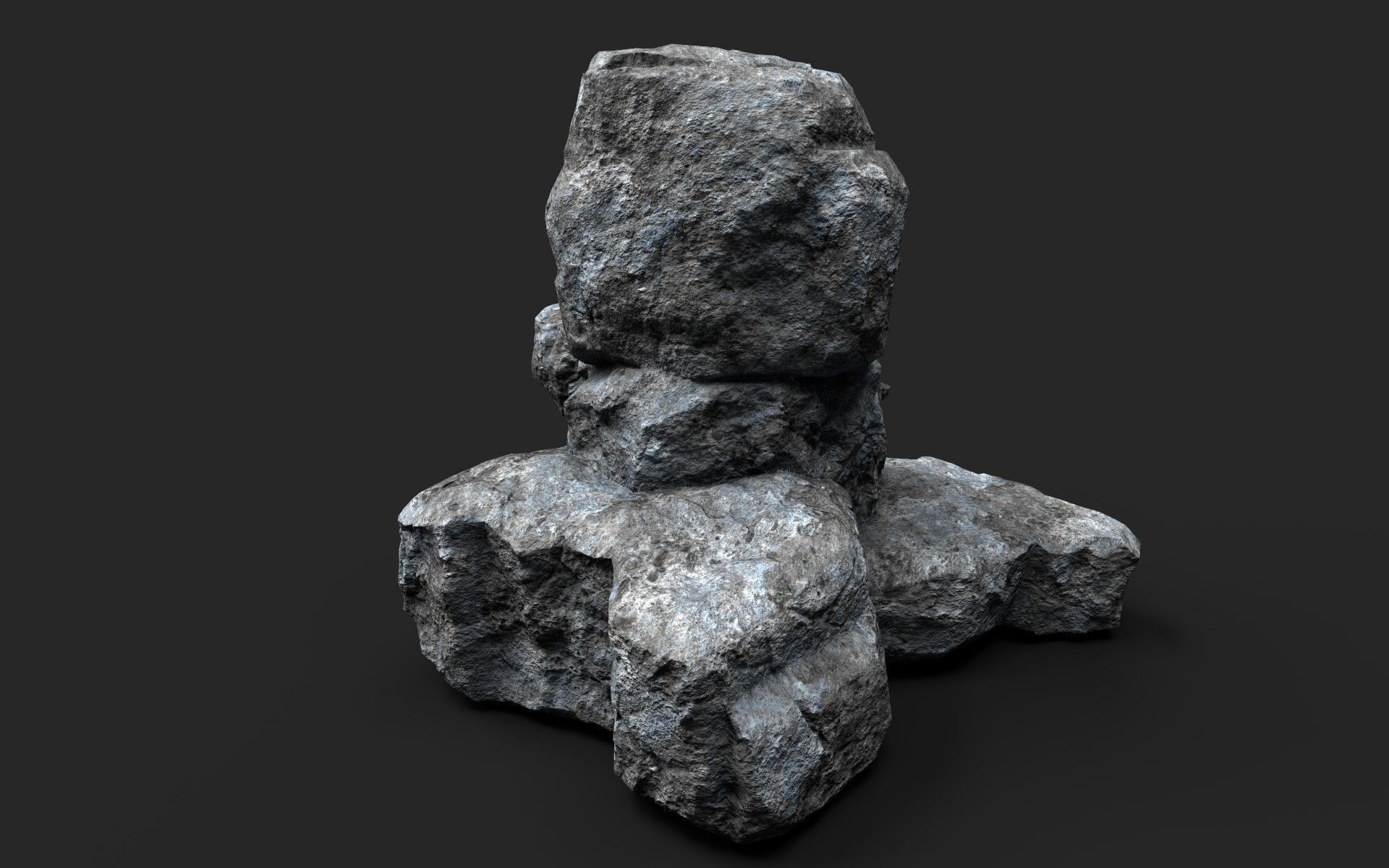 Rock 16-2 Low-poly 3D model_5
