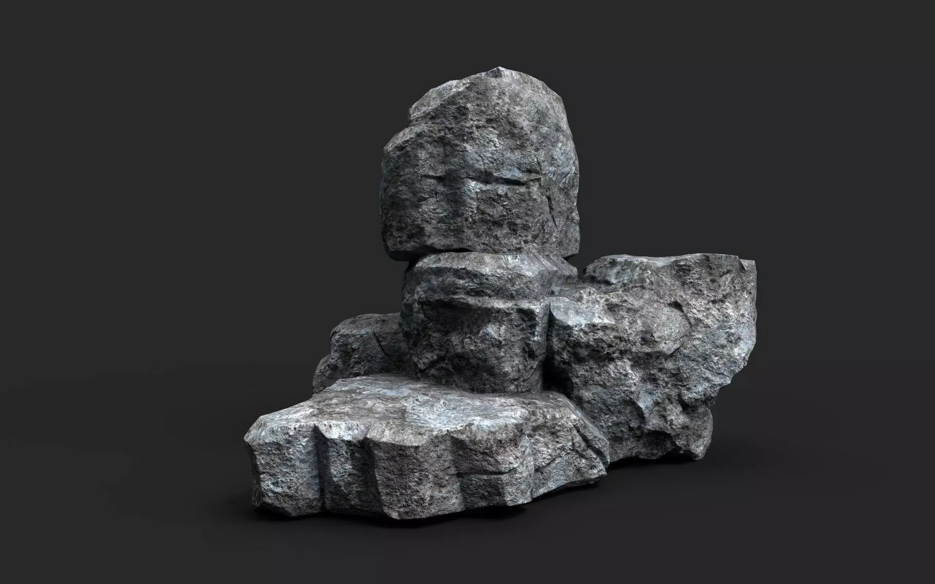 Rock 16-2 Low-poly 3D model_0