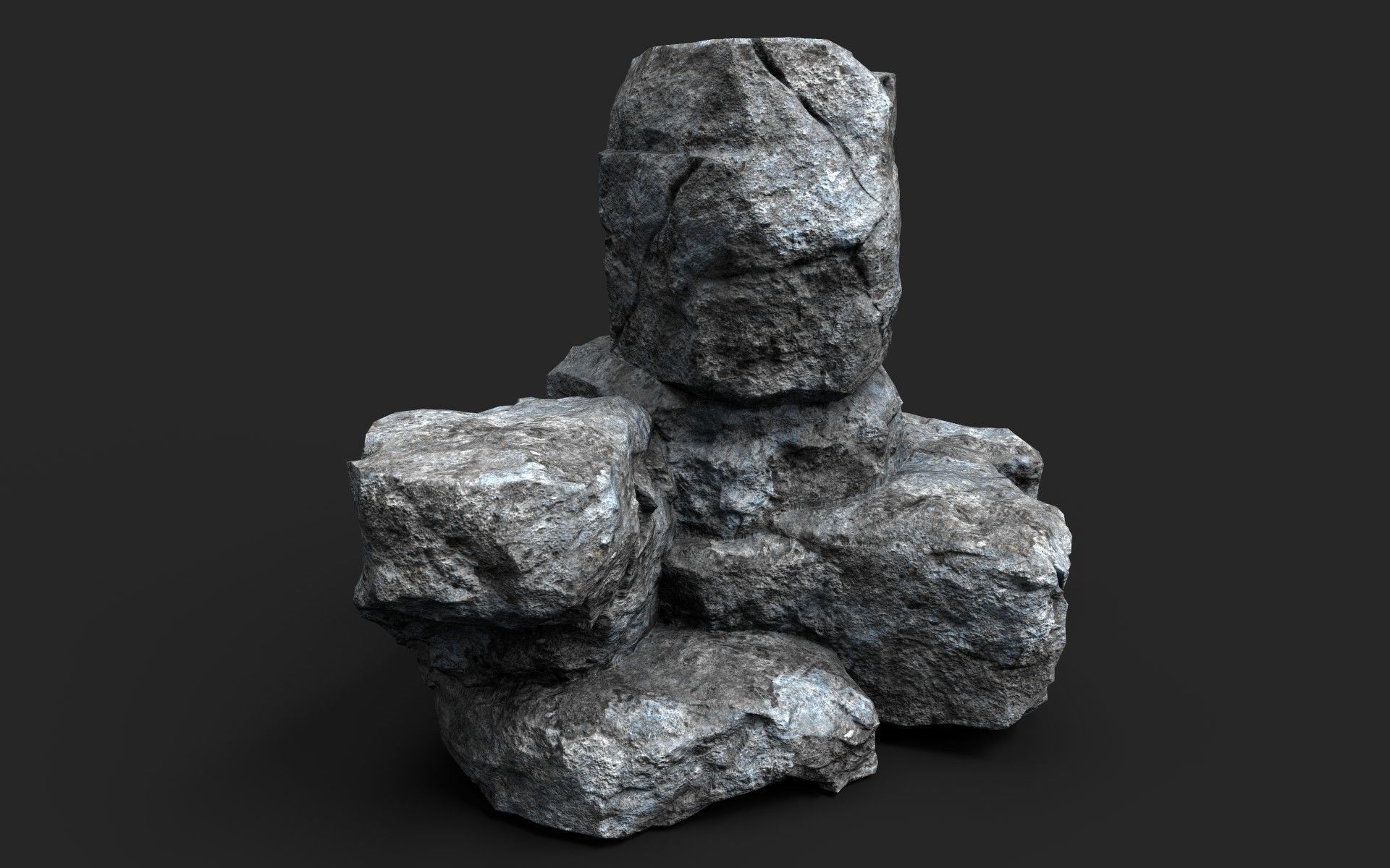 Rock 16-2 Low-poly 3D model_3